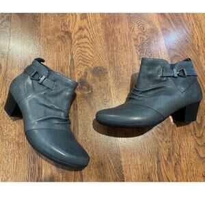 Earth Women’s Calgary Halifax Leather Ankle Boots – Gray, Sz 10M Everyday Style